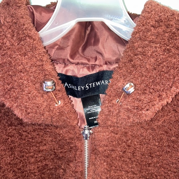 Ashley Stewart Teddy Faux Shearling Fur Hoodie Zip Jacket Plush Women’s 26 New - Picture 5 of 11